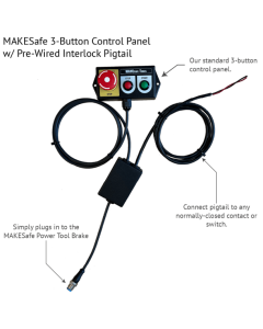 MAKESafe 3-Button Control Panel w/ Pre-Wired Interlock Pigtail